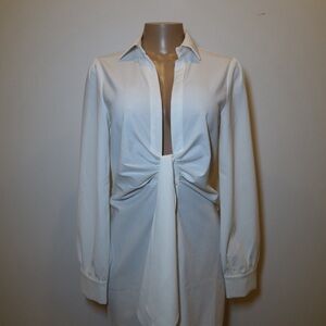 Elegant White Long Sleeve Dress